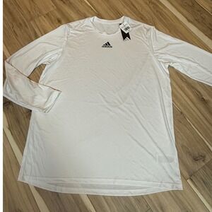 Adidas MLS Pregame Long Sleeve Soccer Training Shirt White XLT